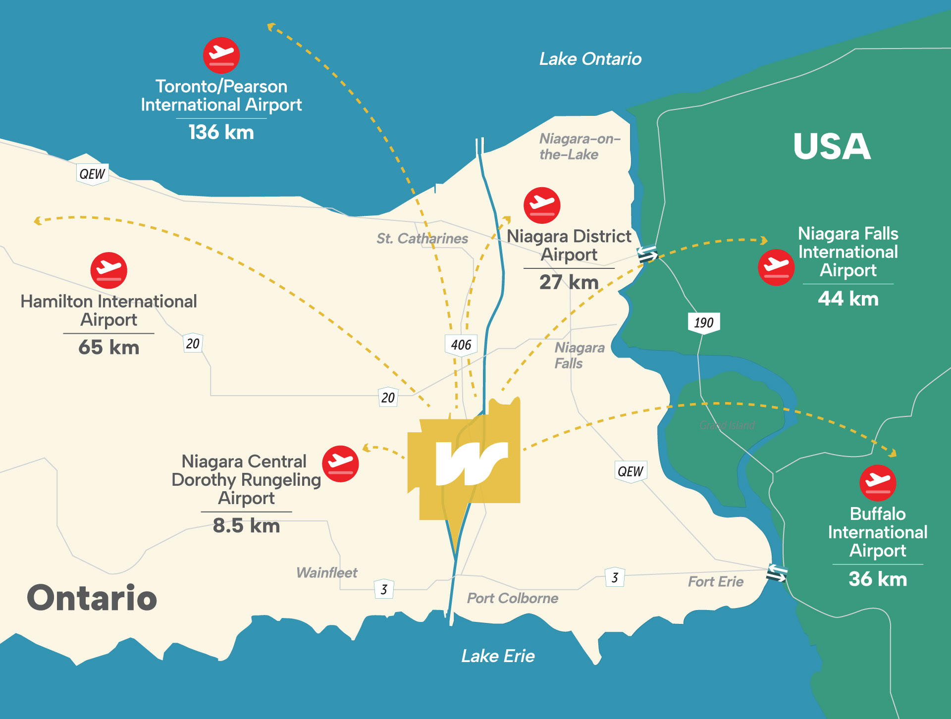 graphic map of the nigara penninsula