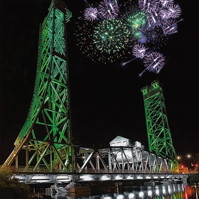 image of fireworks over bridge 13