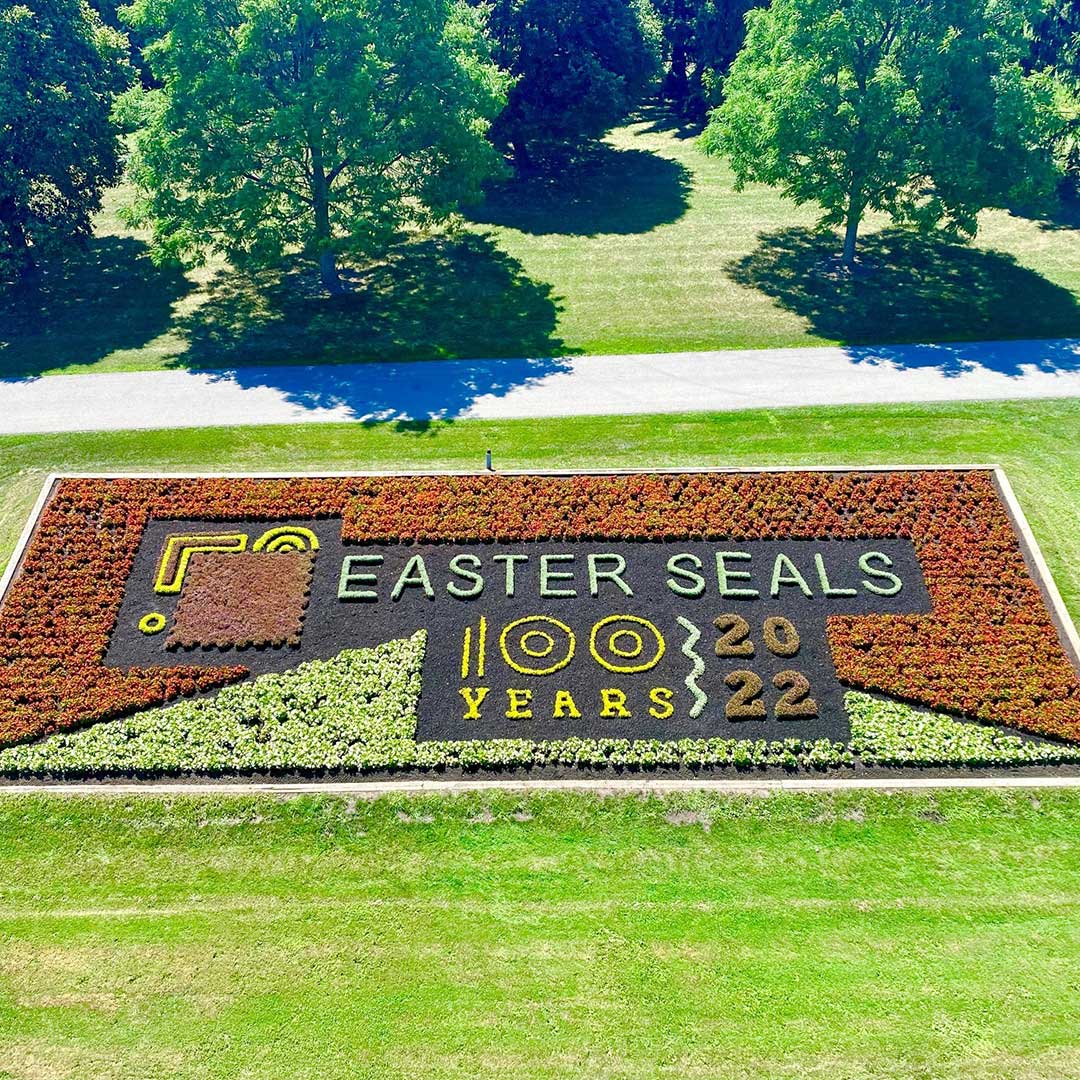 image of Easter Seals 100 years floral display