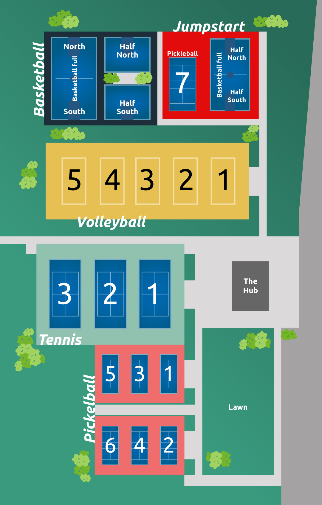 map of Empire Sportsplex courts