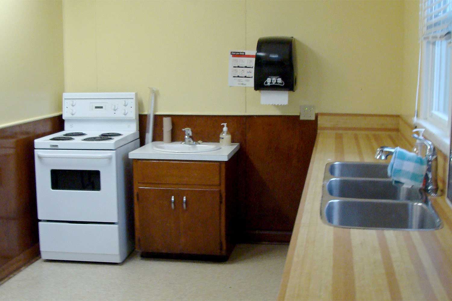 image of kitchen area front view