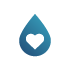 icon of water droplet with a heart
