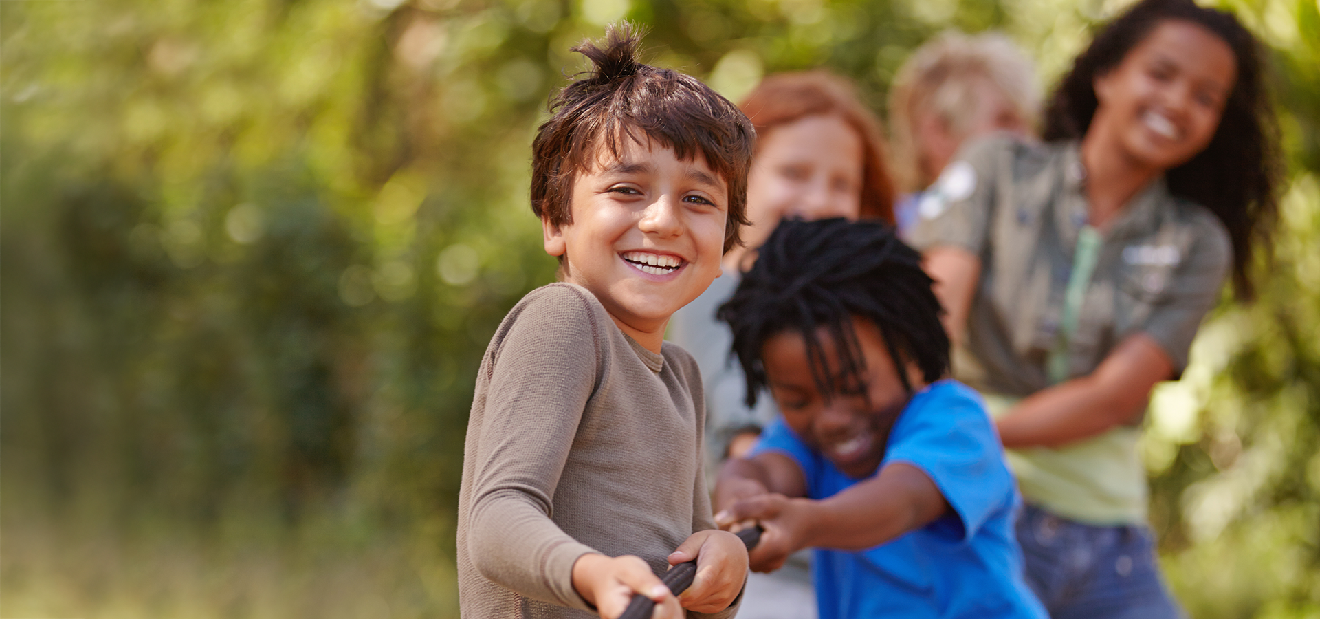 children playing tug-o-war