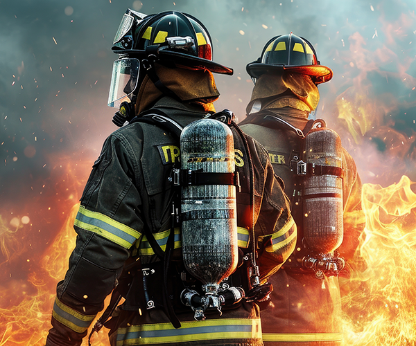 firefighters going into fire